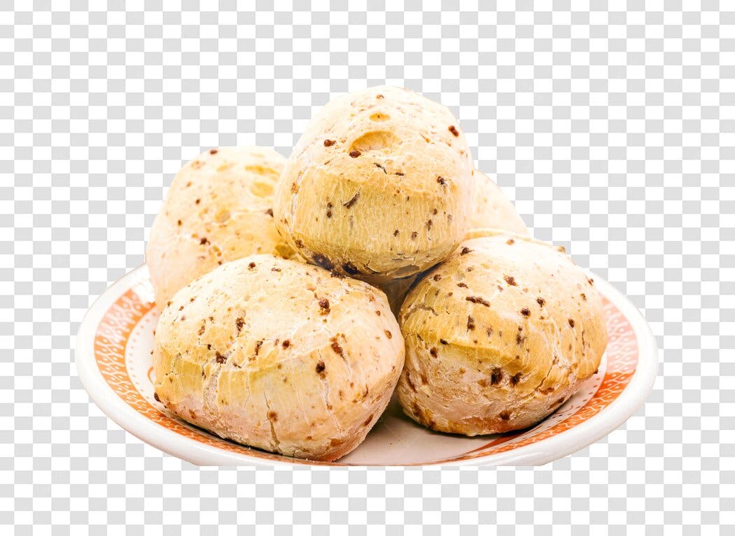 Imagem de Pão de Queijo tradicional mineiro em prato PNG com fundo transparente