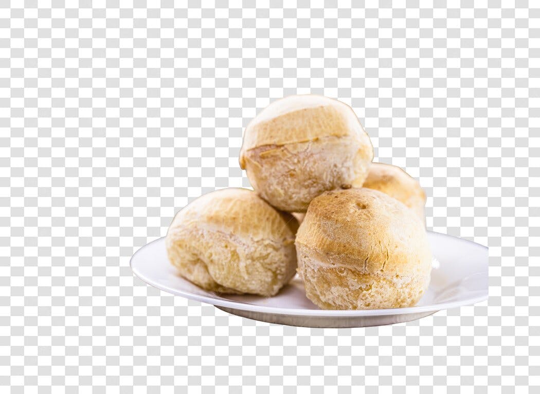 Comida Pão de Queijo Brasileiro Dourado para Cardápio PNG com fundo transparente