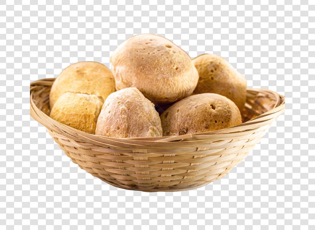 Cesta de Pães Rústicos Dourados PNG com fundo transparente para padaria e menus