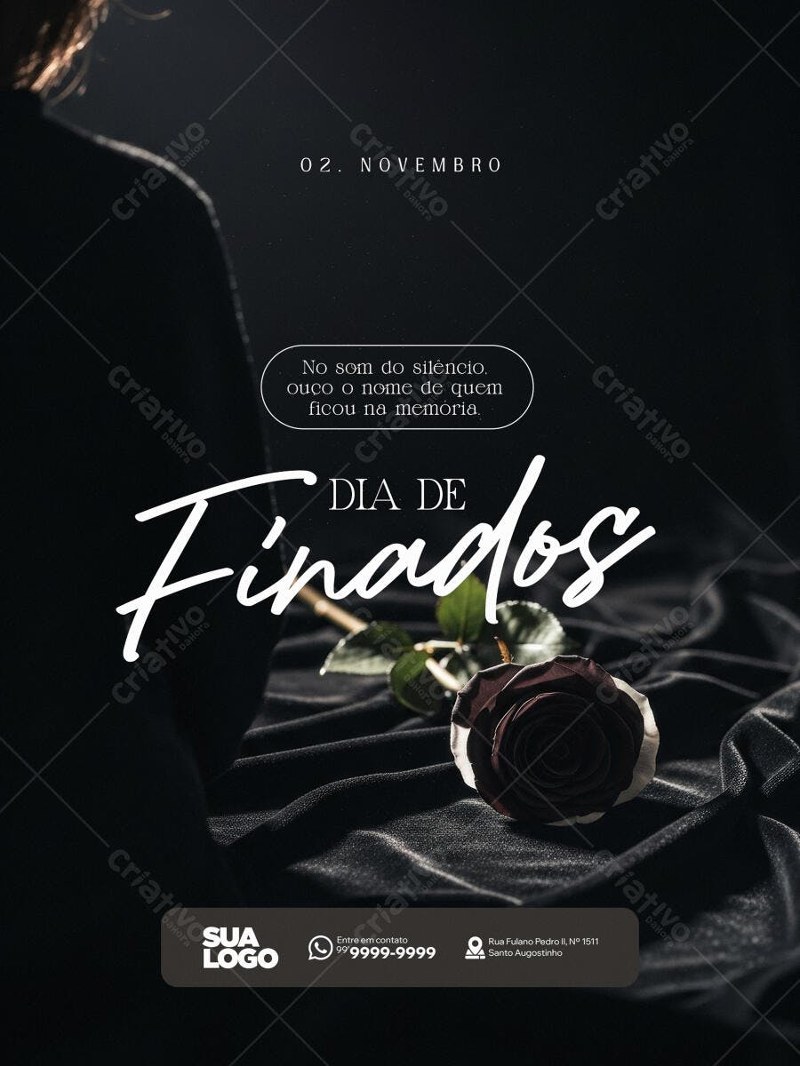 Flyer Social Dia de Finados 02 de Novembro PSD Editável
