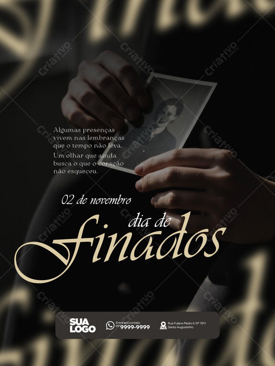 Flyer de Luto e Homenagem para Dia de Finados PSD Editável