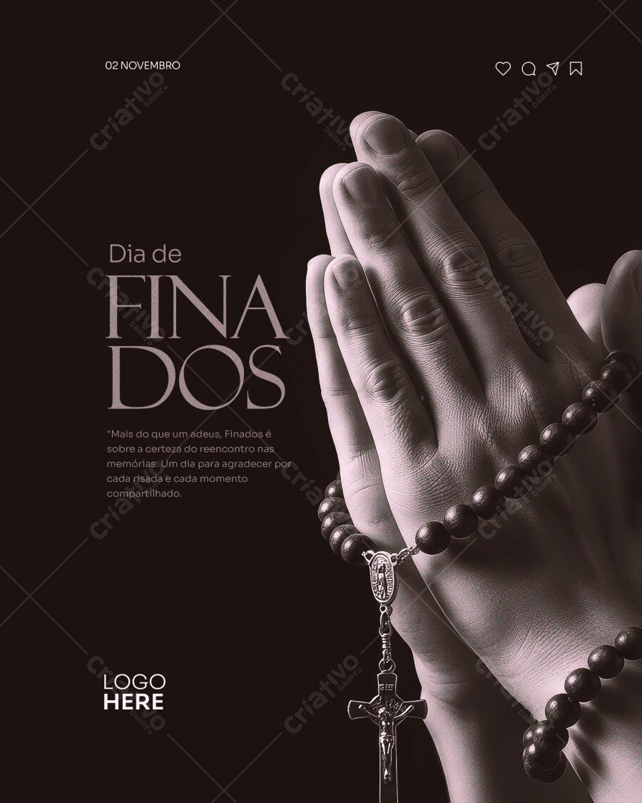Post Redes Sociais Dia de Finados PSD Editável