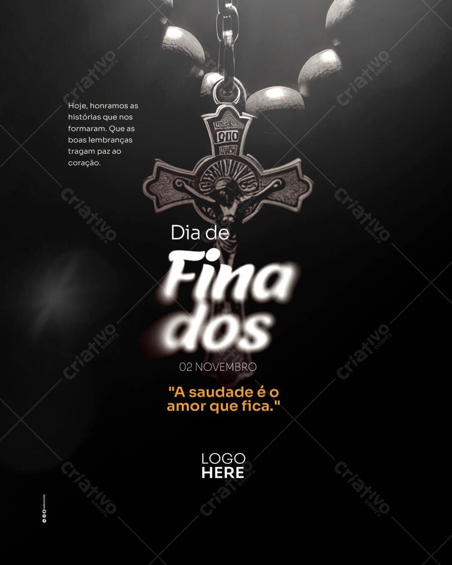 Flyer para Dia de Finados Homenagem PSD Editável