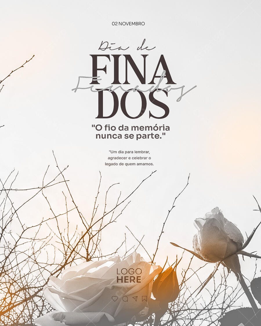 Flyer Dia de Finados 02 Novembro PSD Editável