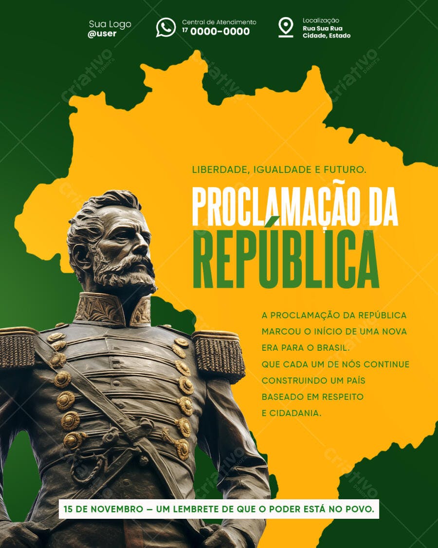 Flyer Institucional Proclamação da República 15 de Novembro PSD Editável