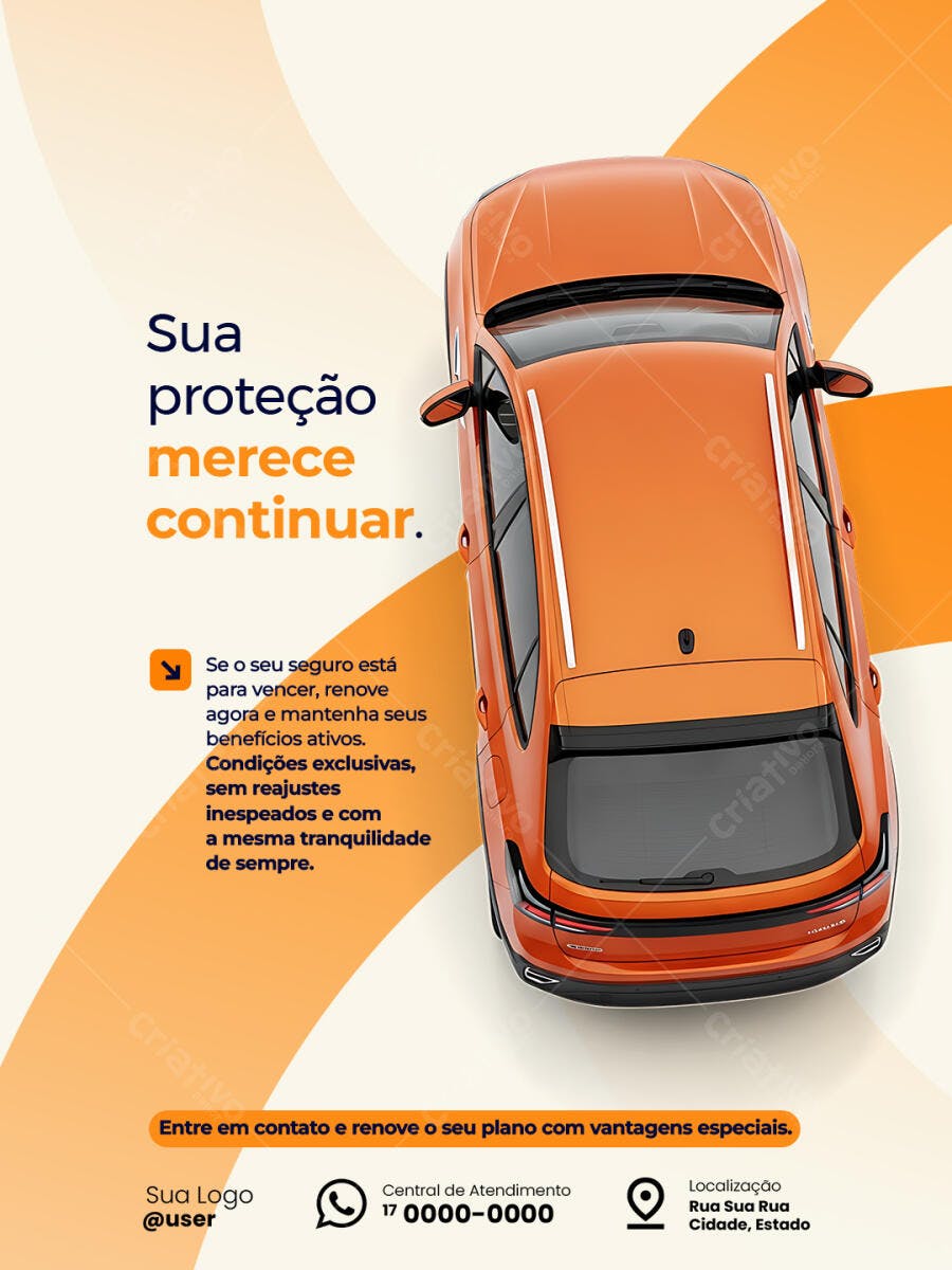 Flyer para Renovação Seguro Auto PSD Editável