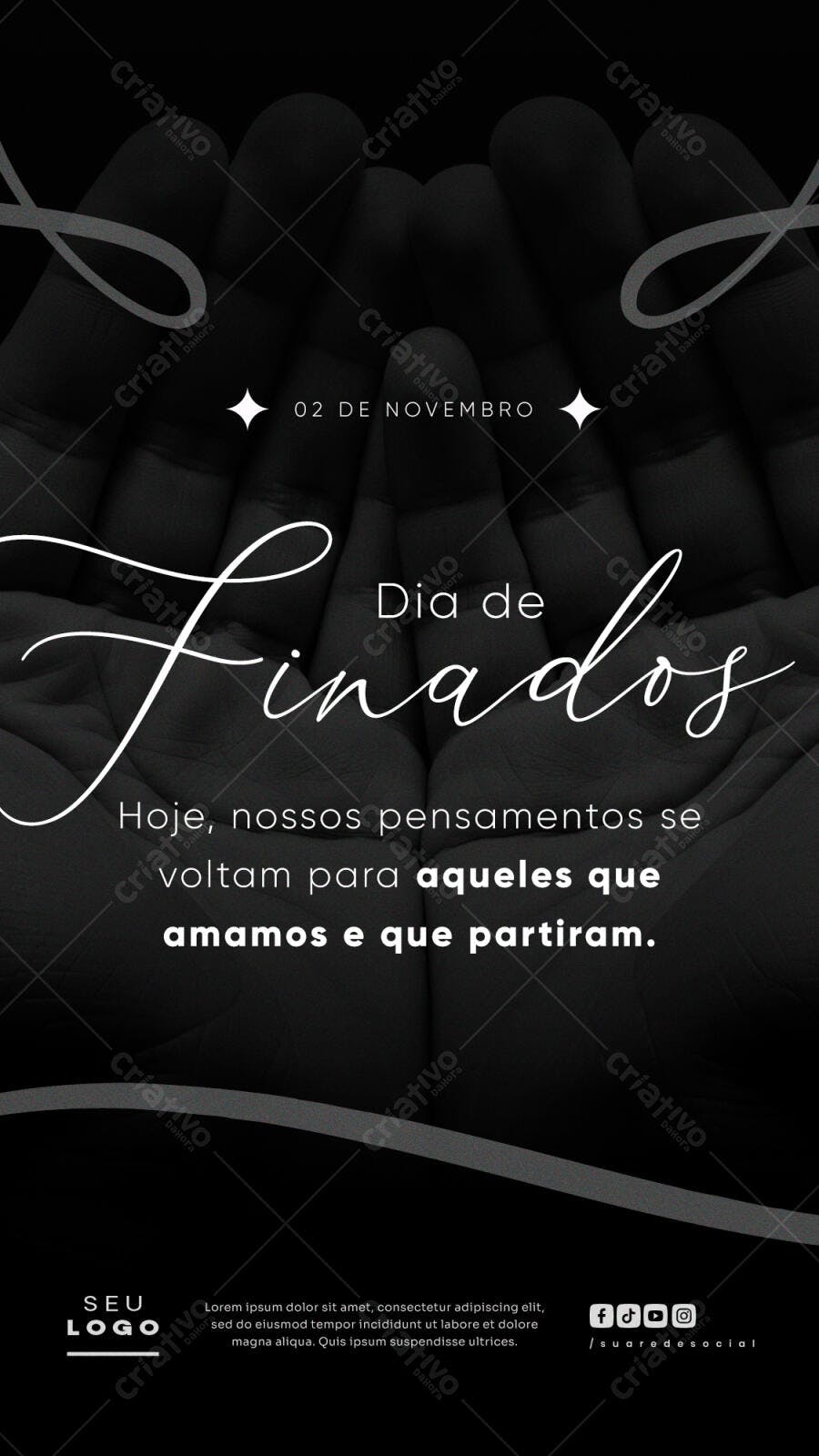 Post Redes Sociais para Dia de Finados Psd Editável