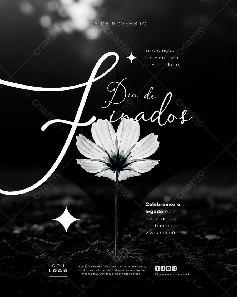 Post para Dia de Finados 02 de Novembro PSD Editável