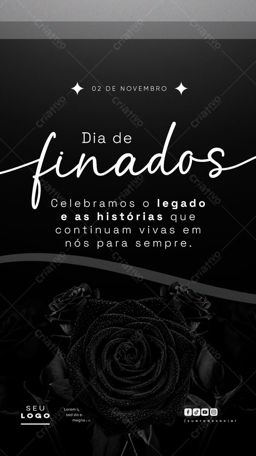 Flyer Comemorativo Dia de Finados PSD Editável