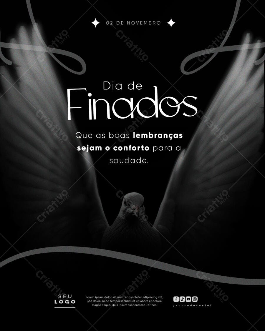 Flyer Dia de Finados 02 de Novembro PSD Editável