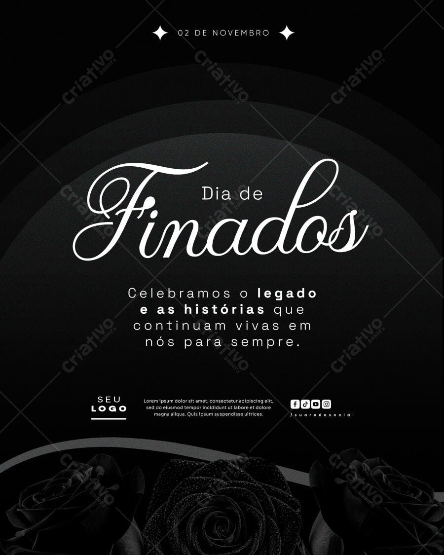 Flyer para Dia de Finados PSD Editável