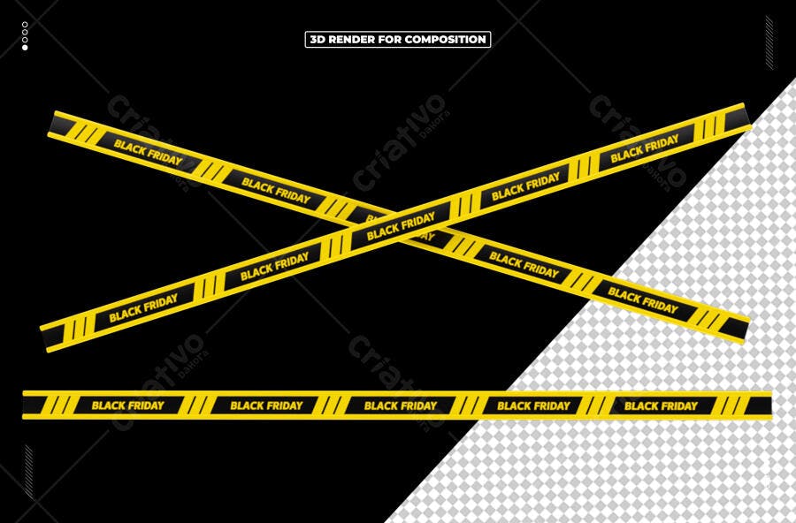 Faixa Promocional Black Friday Amarelo e Preto PSD Editável