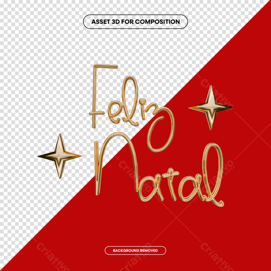 Post de Natal com Feliz Natal Dourado e Estrelas PSD Editável