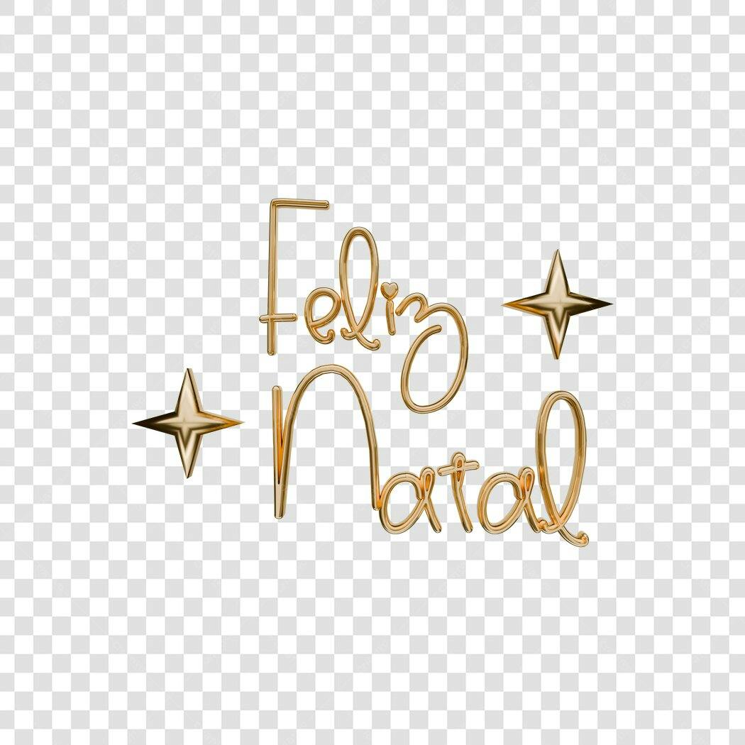 Mensagem Feliz Natal Dourada com Estrelas PNG com fundo transparente