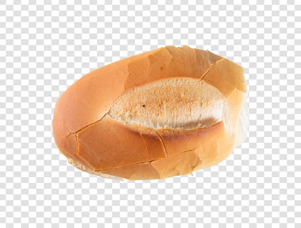 Elemento gráfico pão francês crocante marrom dourado PNG com fundo transparente