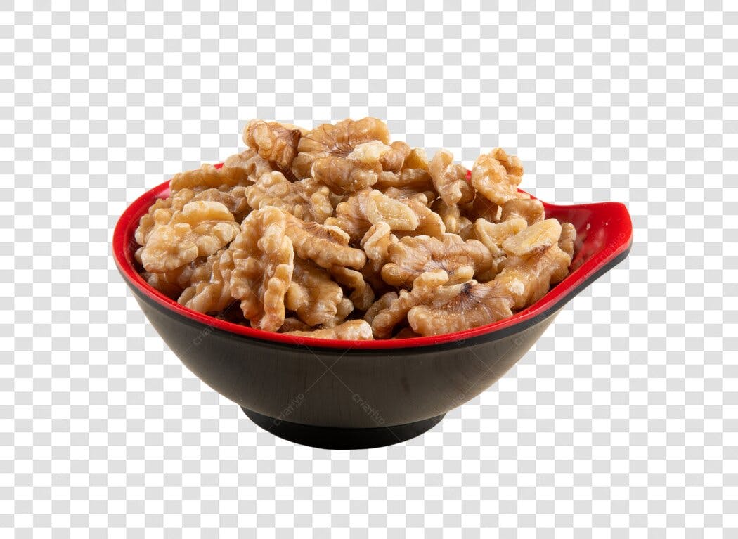 Alimento Tigela de Nozes Marrom e Preta Saudável PNG com fundo transparente