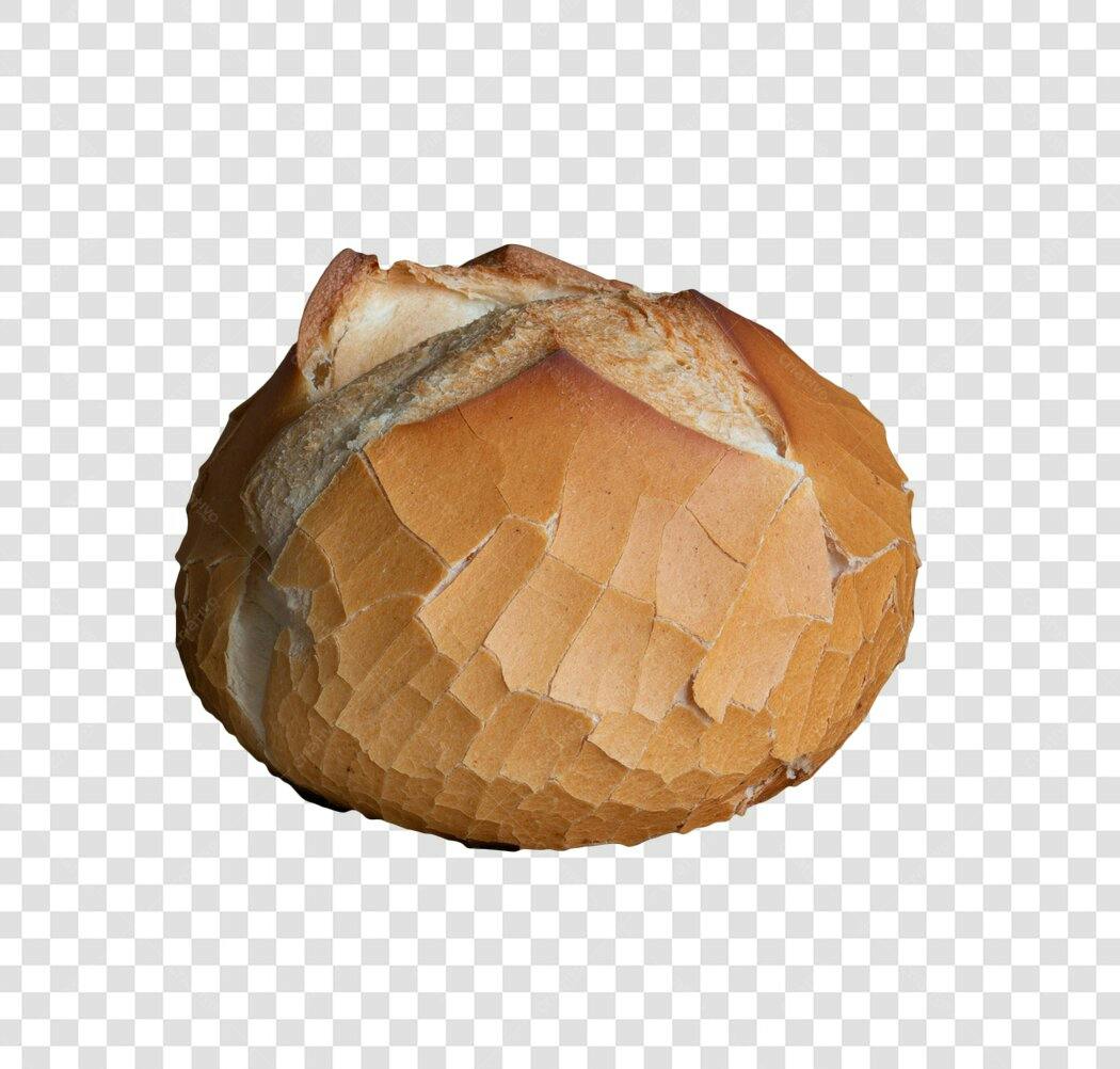 Elemento gráfico Pão Francês crocante marrom dourado PNG com fundo transparente