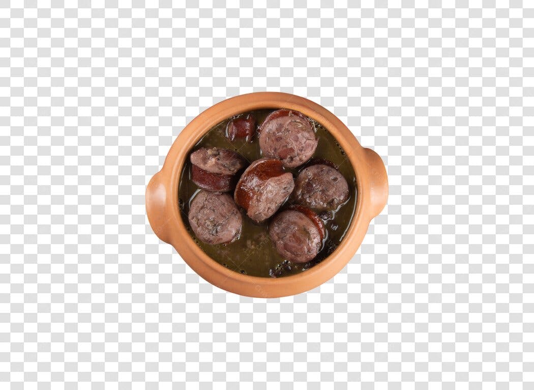 Prato de Feijoada Brasileira em Panela de Barro PNG com fundo transparente