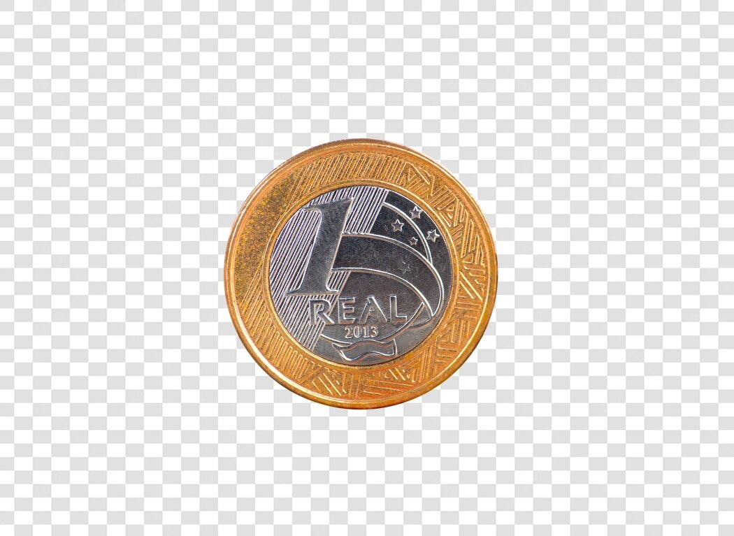 Moeda de 1 Real Brasileira 2013 PNG com fundo transparente