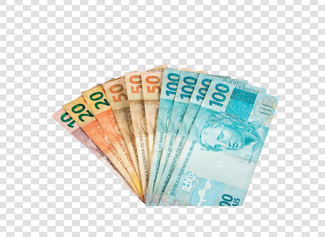 Cédulas Reais Brasileiros 10 20 50 100 Valores Dinheiro PNG com fundo transparente