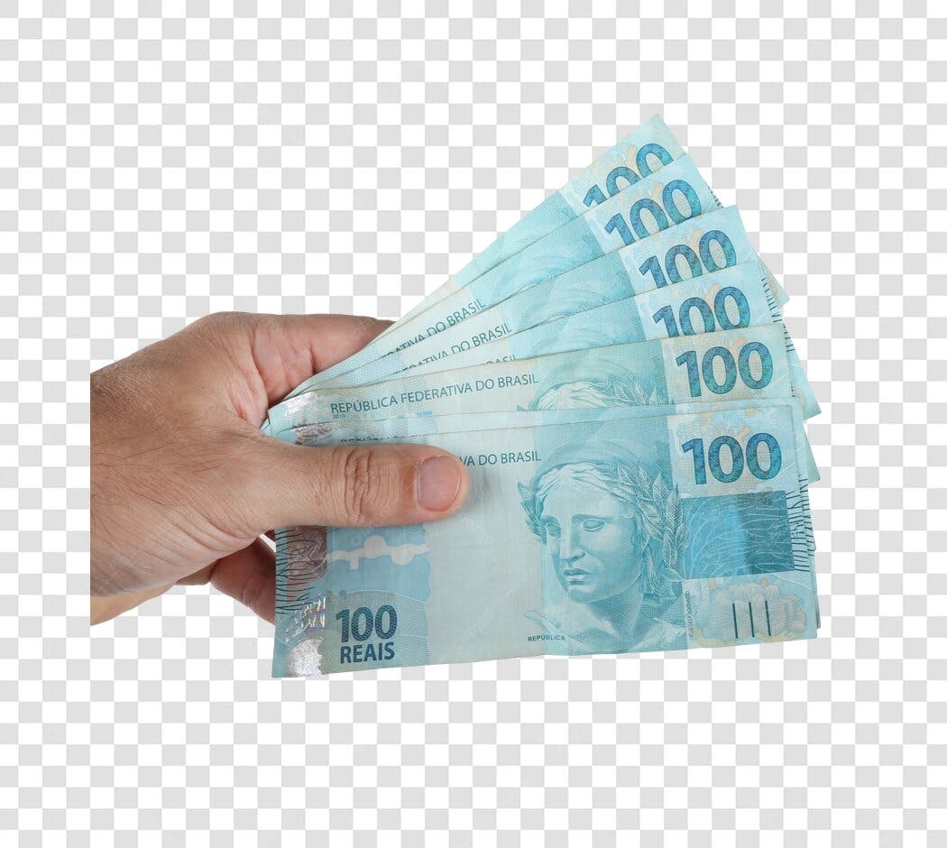 Imagem para Marketing Finanças Dinheiro Notas 100 Reais na Mão PNG com fundo transparente