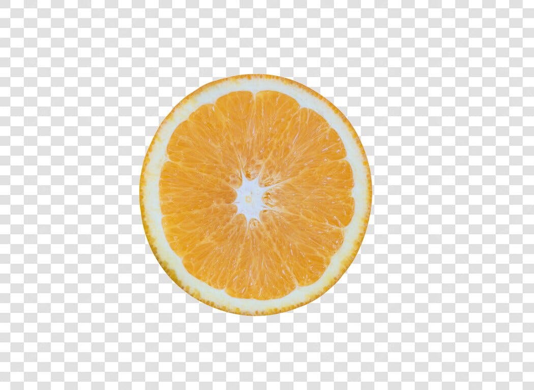 Fatia de Laranja Cítrica Vibrante PNG com fundo transparente