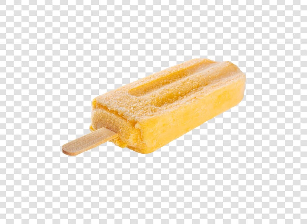 Picolé de fruta amarelo para verão PNG com fundo transparente
