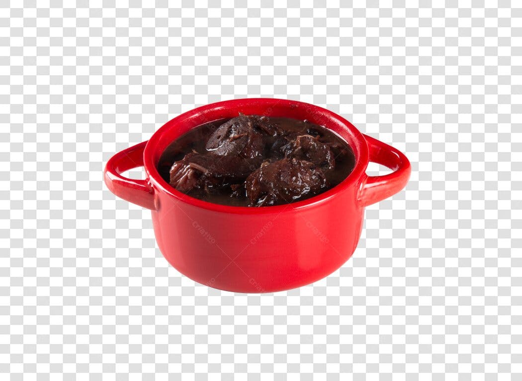 Elemento gráfico Feijoada brasileira panela vermelha PNG com fundo transparente