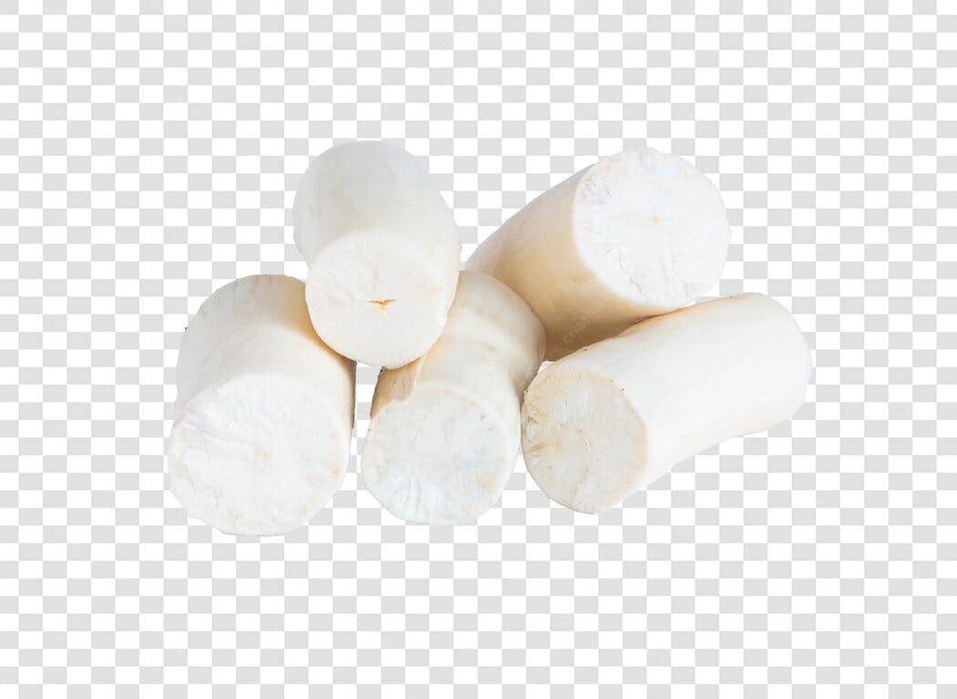 Vegetal Mandioca Aipim Fresco Branco Ingrediente PNG com fundo transparente