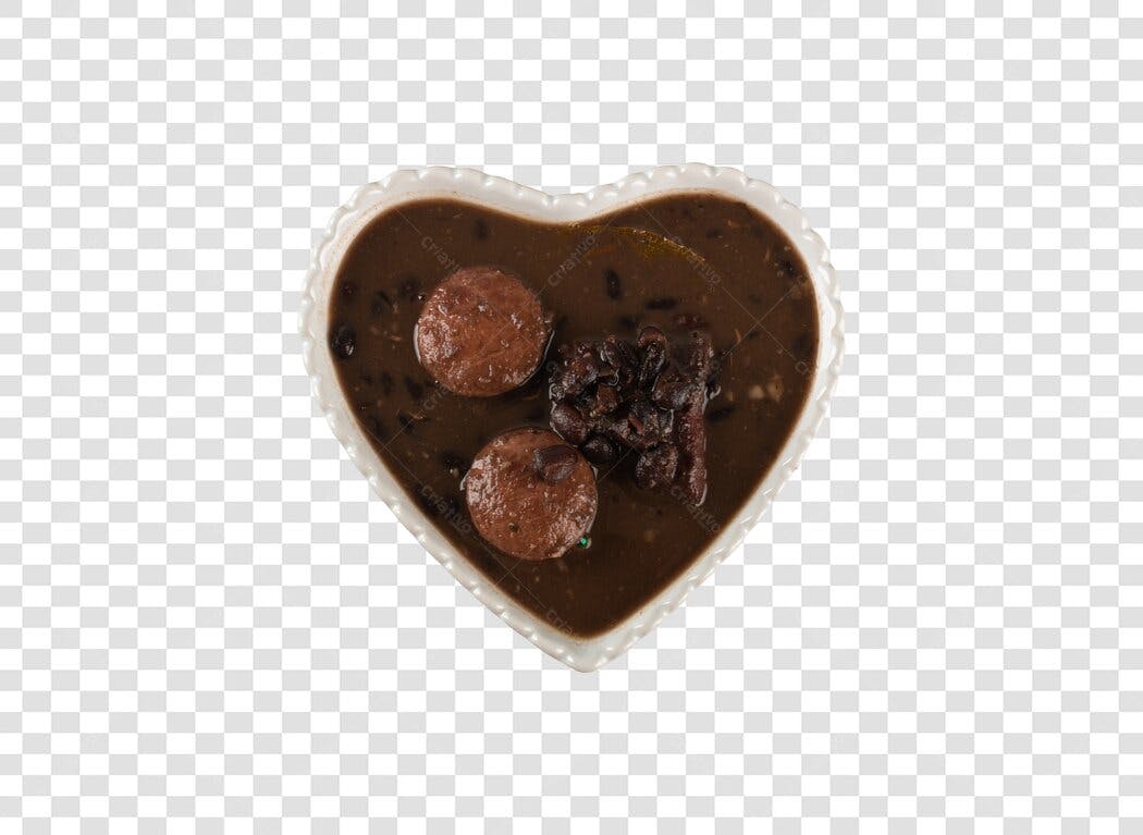 Imagem Feijoada Brasileira em Tigela Coração PNG com fundo transparente