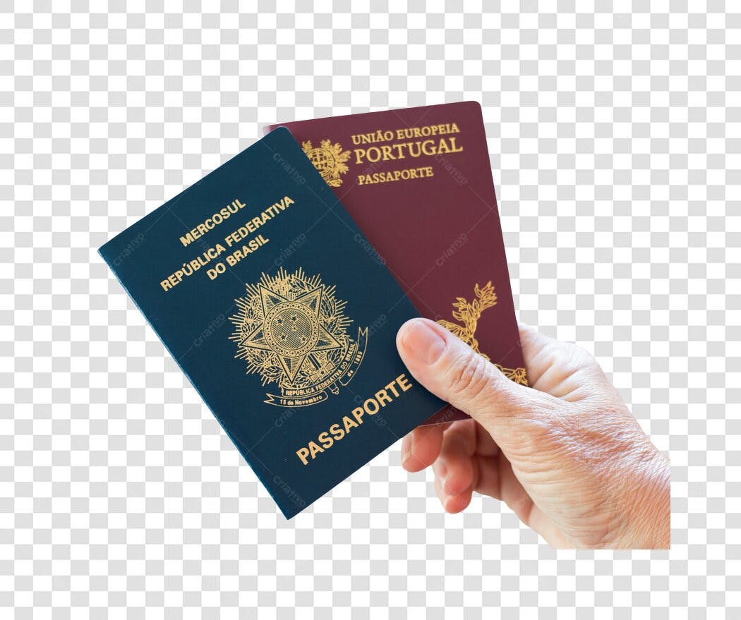 Imagem de Passaportes Brasil Portugal Dupla Cidadania Viagem Global PNG com fundo transparente