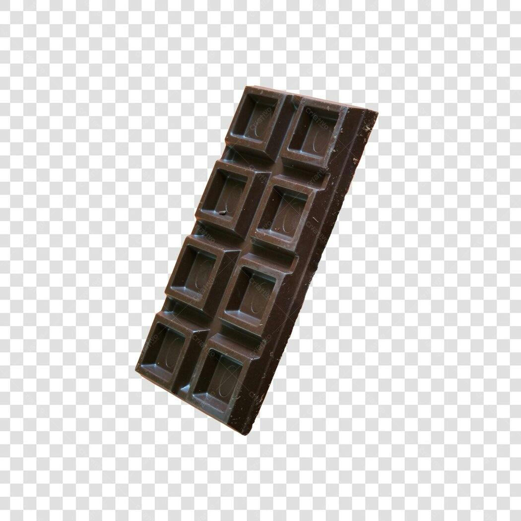 Barra de Chocolate Amargo Realista PNG com fundo transparente