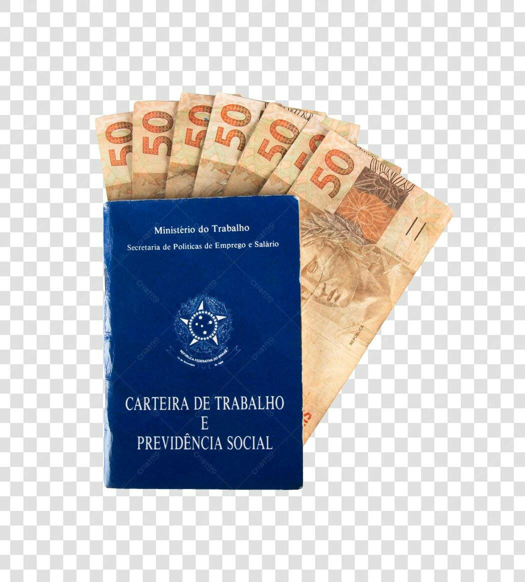 Imagem para RH Carteira de Trabalho e notas de 50 reais PNG com fundo transparente