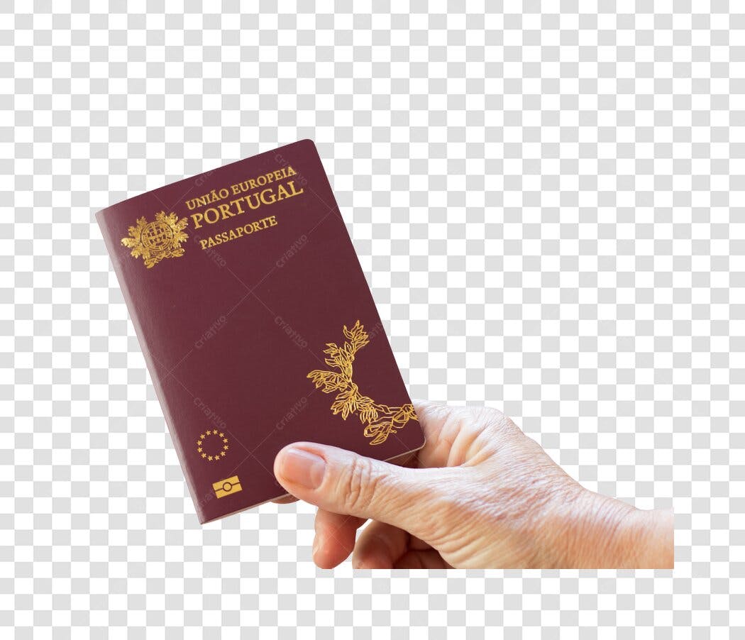 Passaporte Português Mão Idosa Branca PNG com fundo transparente