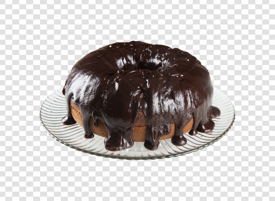 Imagem de Bolo de Chocolate Caseiro com Cobertura Cremosa PNG com fundo transparente