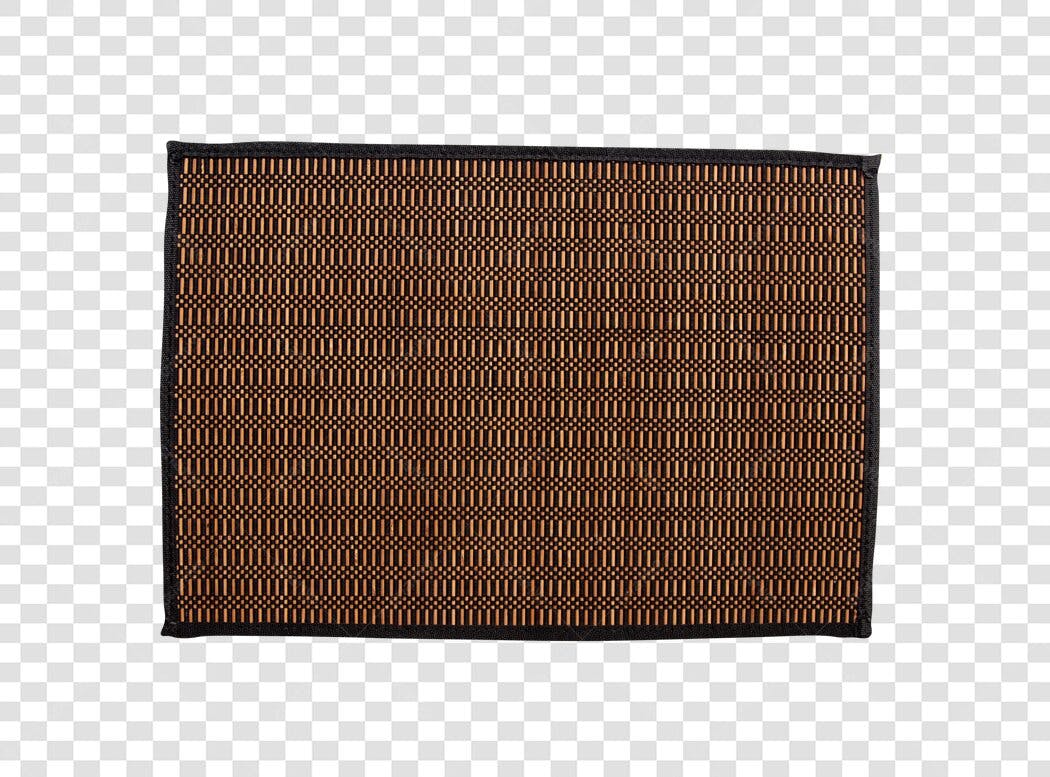 Jogo americano retangular de bambu marrom preto PNG com fundo transparente