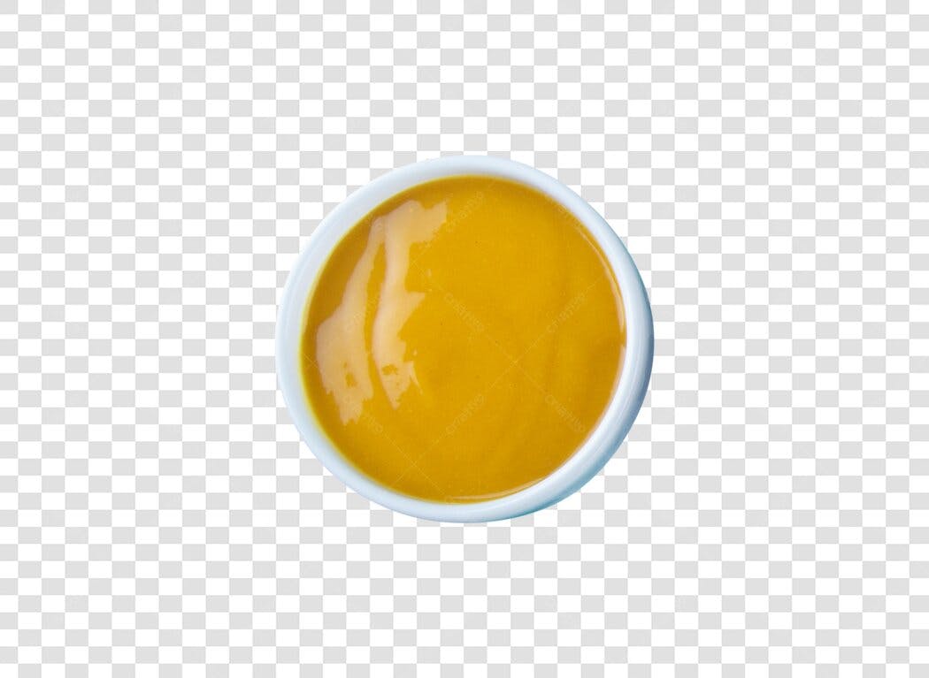 Pote de Molho Mostarda Amarela PNG com fundo transparente