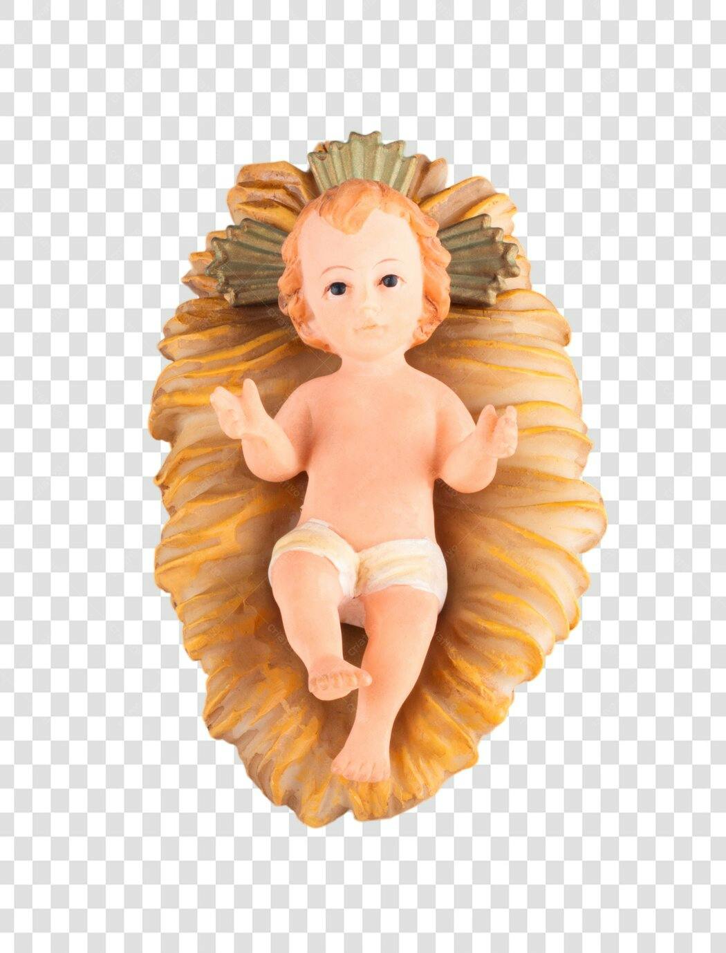 Ilustração Menino Jesus Natal Presépio estatueta bebê caucasiano PNG com fundo transparente
