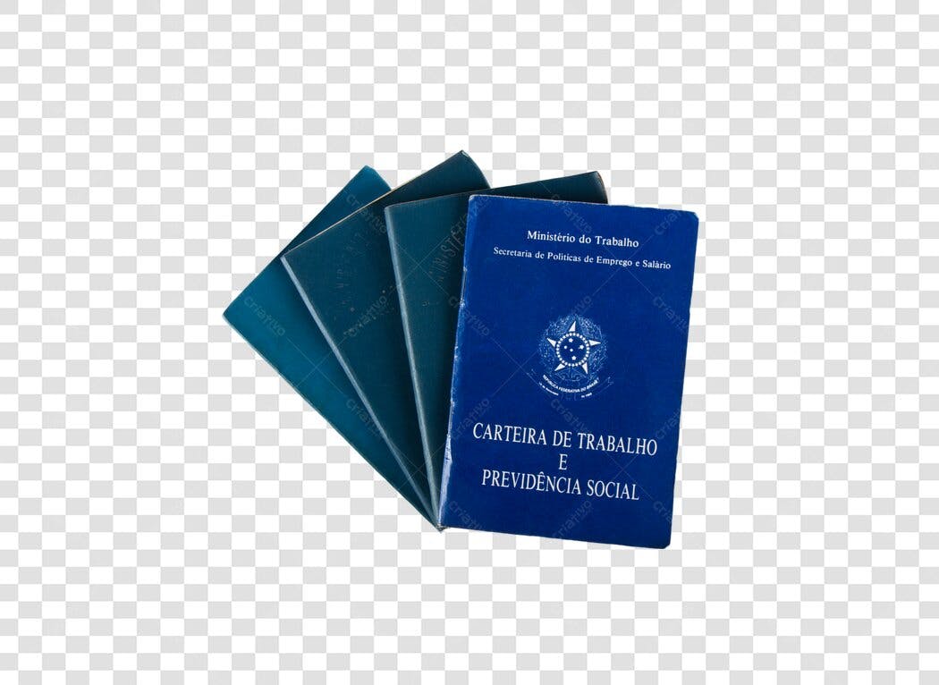 Imagem de Carteiras de Trabalho Brasileiras Azuis PNG com fundo transparente