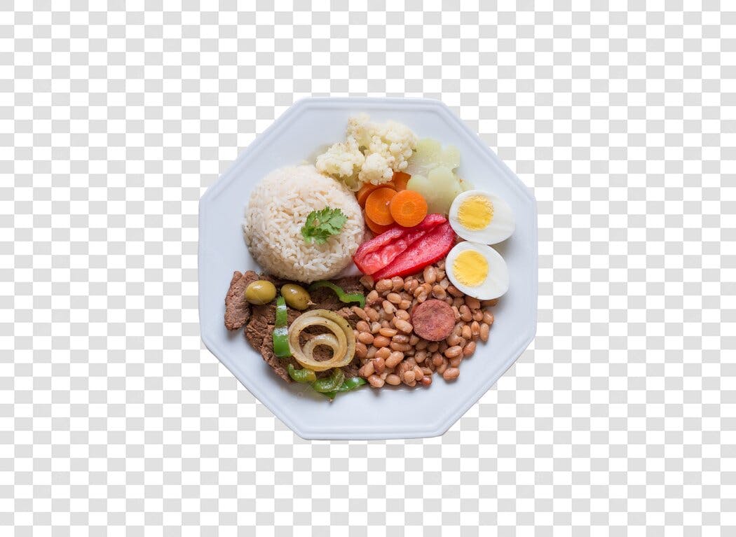 Imagem de Refeição Prato Feito Completo com Comida Brasileira PNG com fundo transparente