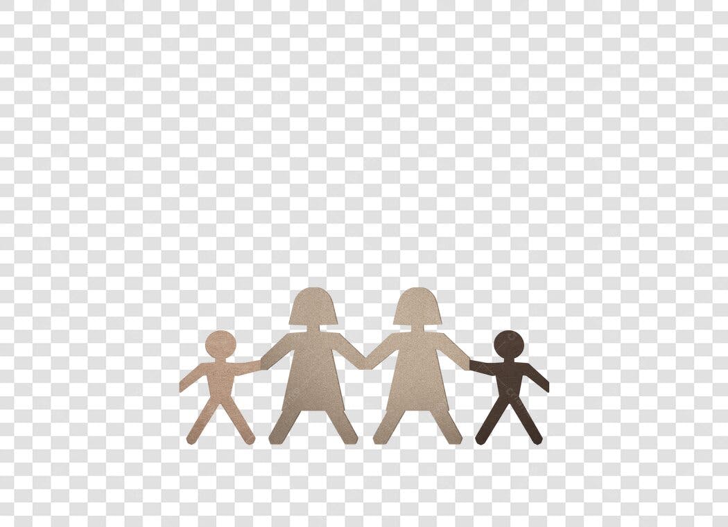 Icone Família Diversa Quatro Pessoas Marrons União PNG com fundo transparente
