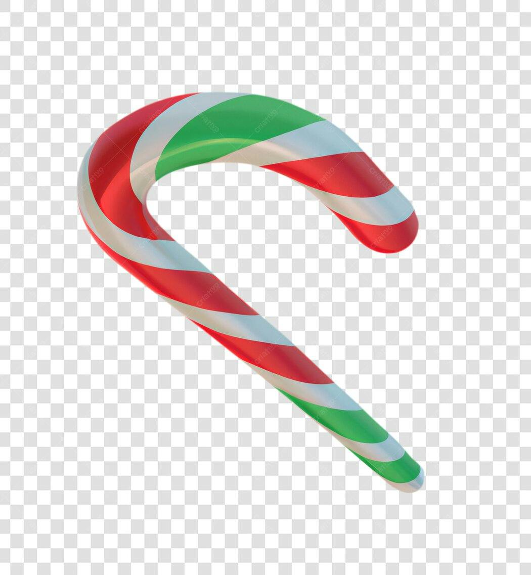 Bala de Natal Bengala Doce Vermelho Verde Branco PNG com fundo transparente