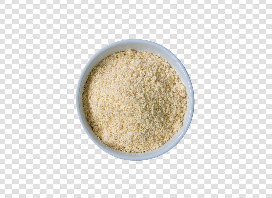 Tigela de farinha de rosca amarela ingrediente culinário PNG com fundo transparente
