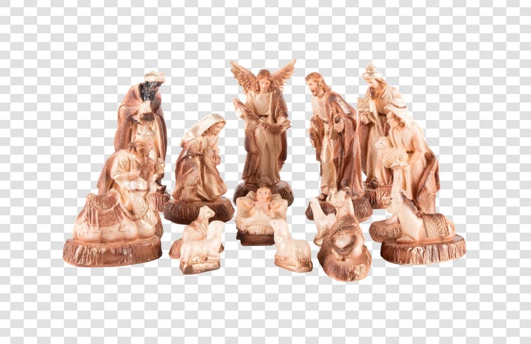 Cena de Presépio de Natal com Reis Magos e Anjo PNG com fundo transparente