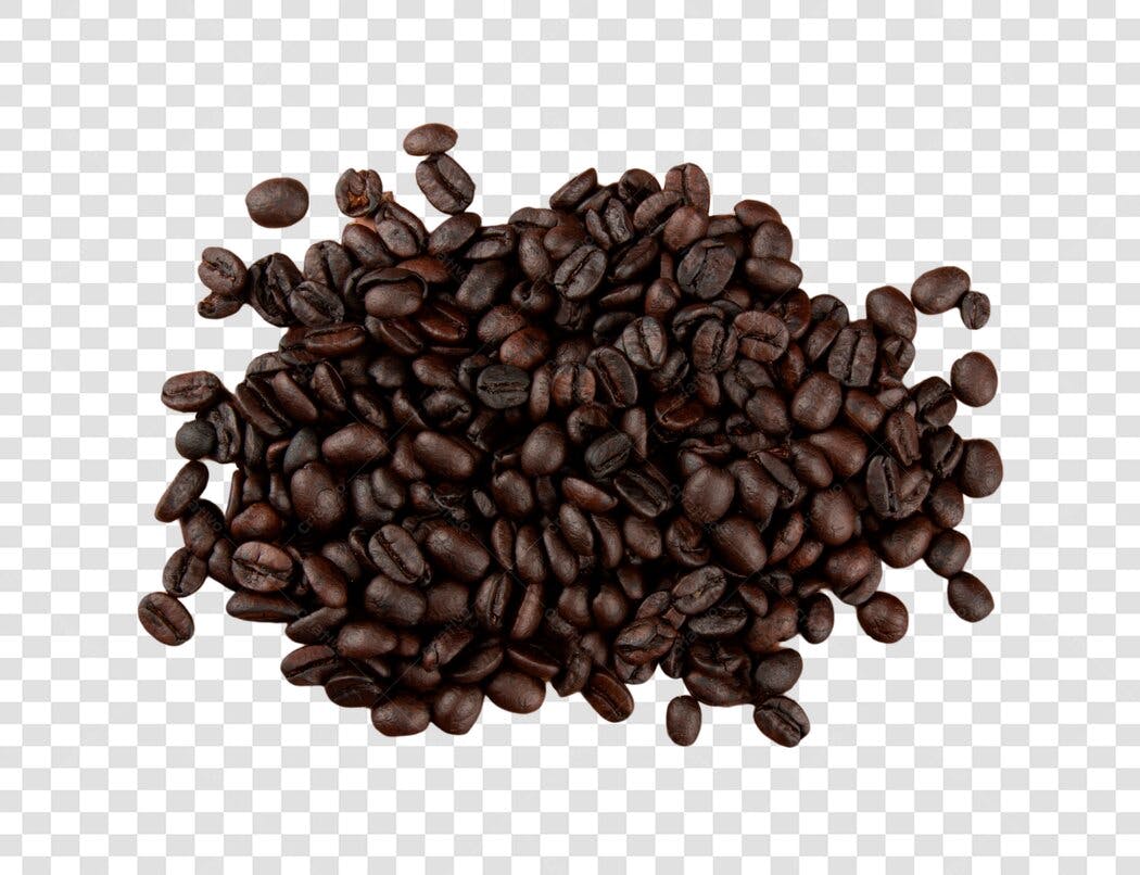 Grãos de Café Torrado Escuro PNG com fundo transparente para embalagens e marketing