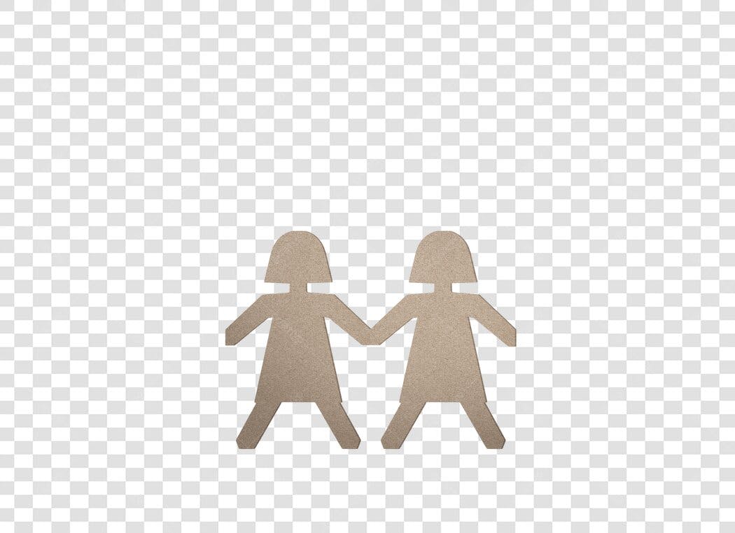 Icone Mulheres de Mãos Dadas Amizade União Bege PNG com fundo transparente