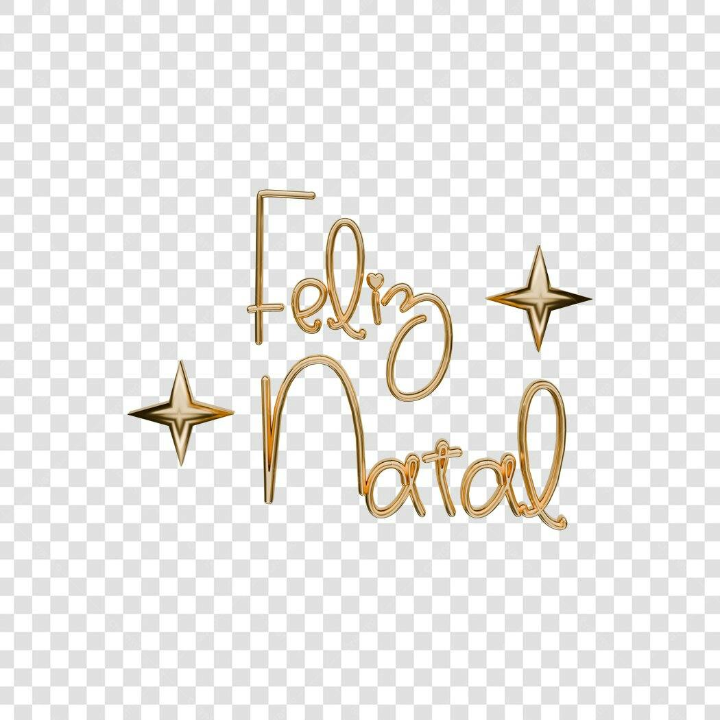 Saudação Feliz Natal dourado elegante para cartões e redes sociais PNG com fundo transparente