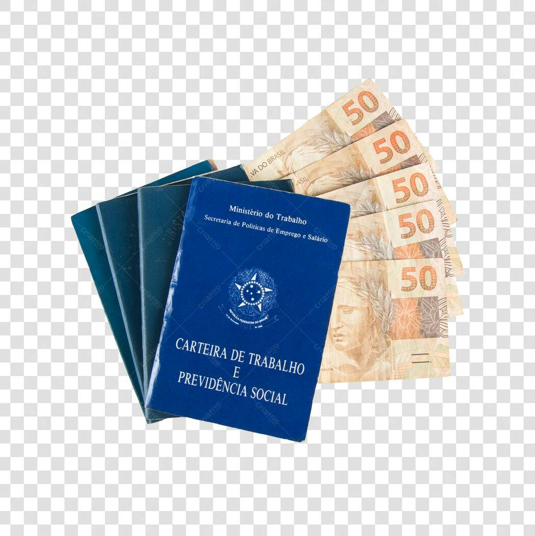 Imagem Carteira de Trabalho notas de 50 Reais Brasil PNG com fundo transparente