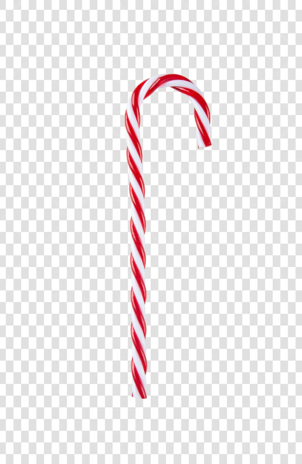 Objeto Decorativo Bengala Doce Natalina Vermelha e Branca PNG com fundo transparente