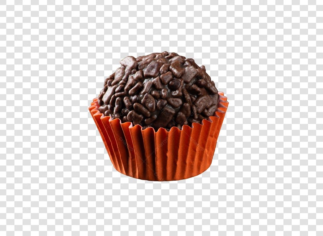 Brigadeiro Doce Brasileiro com granulado em forma laranja PNG com fundo transparente